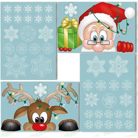 Jouluikkunoiden staattiset tarrat Joulupukki Lumiukko Peura Lumihiutale Irrotettava vinyyli Joulukuusi DIY Seinä Ikkuna Ovi Seinämaalaus Tarratarra