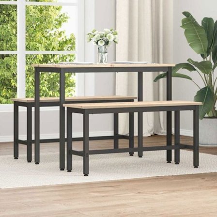 Banc Vidaxl Matbänk 2 st Natur 100 x 32,5 x 49 cm