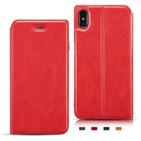 Stilig smart lommebokdeksel (VINTAGE) - iPhone XS MAX Röd