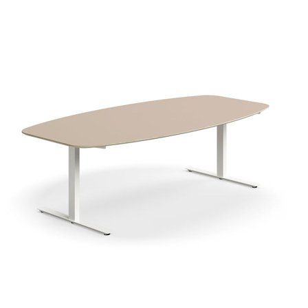 Conference table NOVUS, 2400x1200 mm, white/clay grey