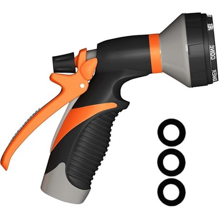 Hageslangemunnstykke Spraymunnstykke, vannslangemunnstykke Komfortgrep med 8 justerbare mønstre for vanning av planter og plen, vasking av bil og 