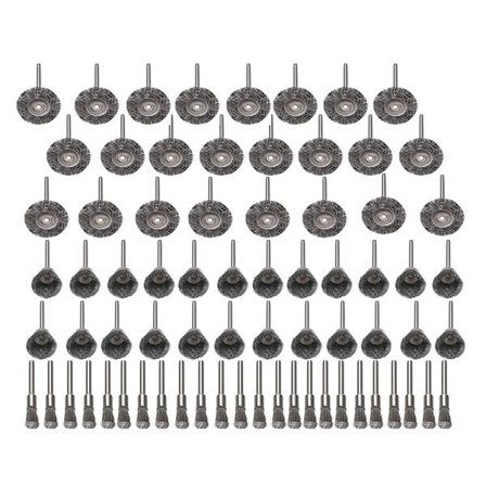 Slipebørster i rustfritt stål 72 stk. med 3 mm skaft