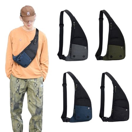 Herr Sling Bag Cross Body Handväska Sport Reseryggsäck Bröstväska Shoulder Pack Svart