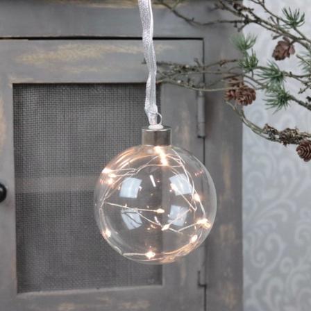 Glaskula Glow Transparent 10 Cm 15 Ljus