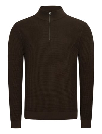 Casual Friday Cfvisti 0225 Structured Halfzip Kni - Black - XXL