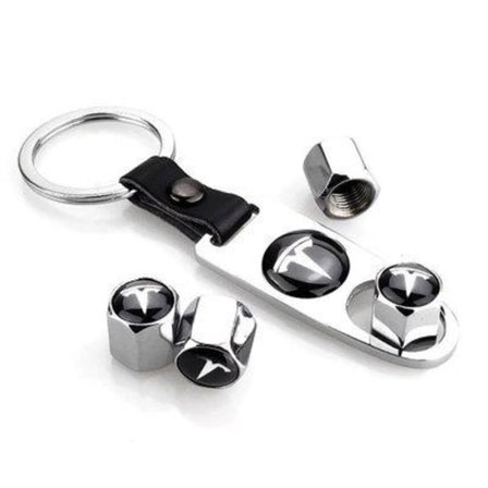 Tesla-logo ventilhætter ind med nøglering