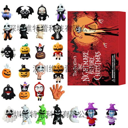 Halloween Horror Nightmare Filmkaraktärer Adventskalender Box 24 Överraskningsdockor Nedräkningskalender Blind Box