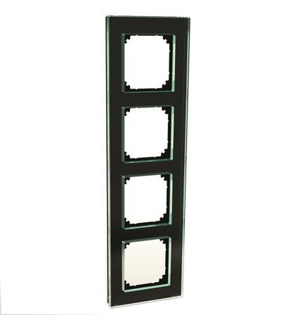 Schneider Electric Exxact Solid Kombinasjonsramme 4-roms, glass Svart, Strømbrytere & vegguttak