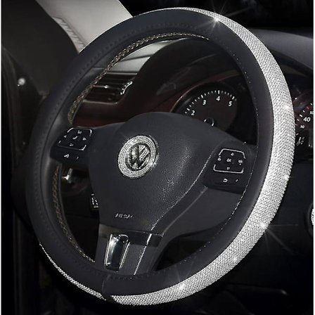 Bilstyl i læder med krystalrhinestone - Bilratbeskyttere til interiør tilbehør til kvinder og piger