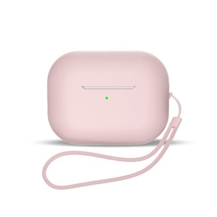 AirPods 1 / AirPods 2 Silikonfodral + handledsrem med nyckelband - Rosa