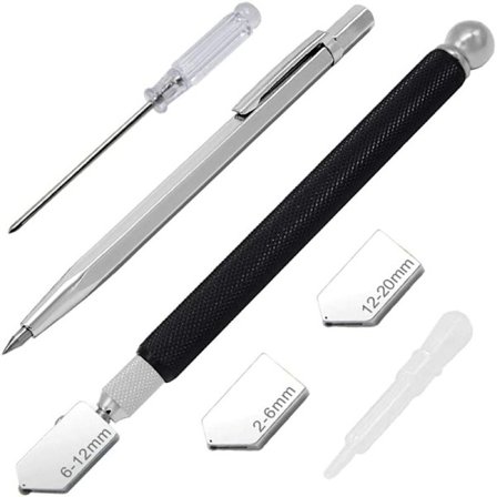 Professionel glasskærer, manuel glasskærer, diamantskærer, glas cutter, glasskærer til 2-20mm, selvolierende