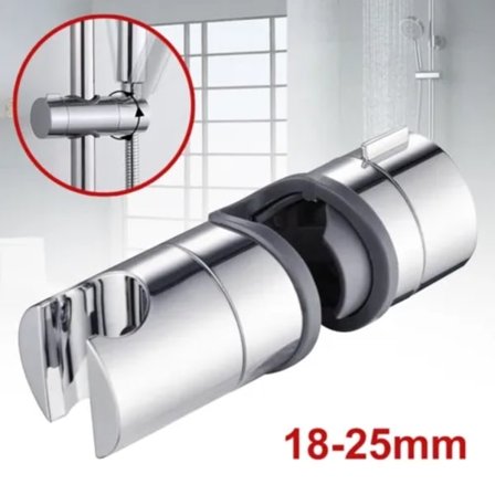 Handduschhållare för duschstång, passar diameter 18–25 mm, silverfärgad ABS