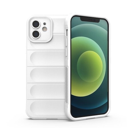 Mjukt greppformat iPhone 12 skal - Vit