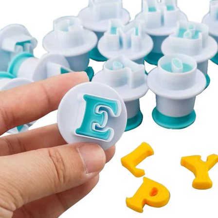 26 stk. alfabetkageform Icing bogstav udstikkere Fondant kage dekoration udstikker kiks prægeform bageform