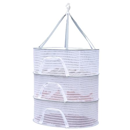 Urte Tørrestativ 3 Lag Hængende Mesh Net, Planter Hængende Tørring Fiskenet Foldbart Hængende Mesh Tørrestativ til Knopper, Frugter, Hydroponiske 