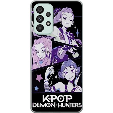 Yhteensopiva Puhelinkuori Samsung Galaxy A73 5G Kpop Demon Hunters Huntrix Trio Tytöt Violetit tähdet Retro-idoli Taidetta