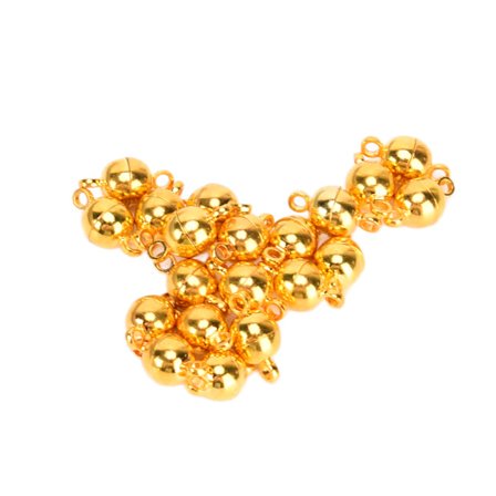 20 st Magnetlås Runda Mässing Mode Smycken Fynd för DIY Halsband Armband Örhänge Tillverkning Guld