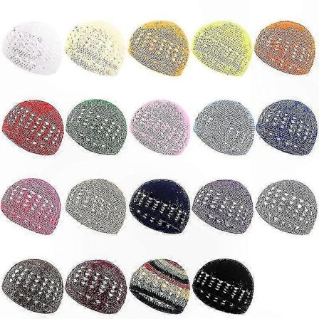 Vintervarme Håndlavet Hæklet Hue til Kvinder og Mænd Enkel Ensfarvet Strikket Hue