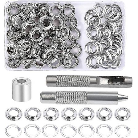 100 Set Öljettverktygssats (12 mm Innerdiameter), Öljettinställningsverktyg Öljetter Med Förvaringslåda