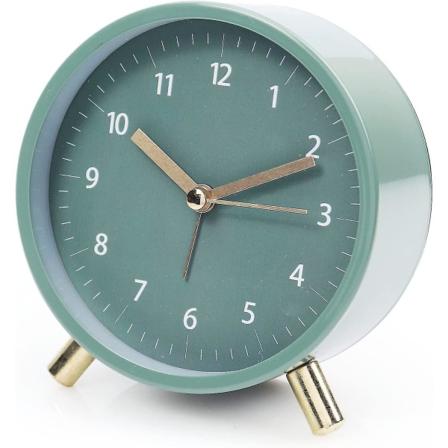 Vækkeure Sengetid 4,5" Metal Rund Lydløs Vækkeur Ikke Tikkende Analog Vækkeur Batteridrevet Med Nattelys Til Skrivebord Soveværelse Børn Alar"