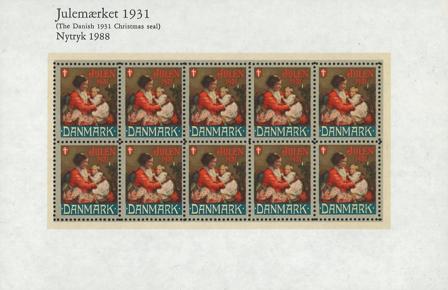 Danmark 1988 - Julemærkeark 1931 - Nytryk - Postfrisk