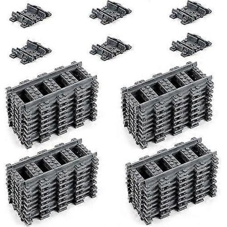 City Rails 42-osainen raidesarja, yhteensopiva markkinajohtajan kanssa (36 suoraa rataa, 6 joustavaa rataa)