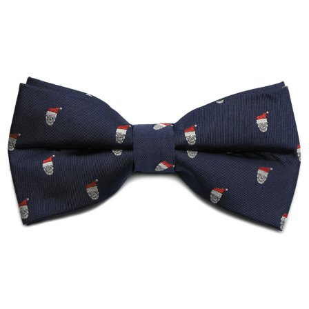 Navy Christmas Skull Pre-Tied Bow Tie for Men - Pre-tied bow ties