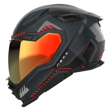 Integralhelm Nexx X.WST3 Fluence Matt Grau/Rot S