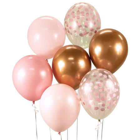 Ballongbukett Rosa & Koppar 7-pack - Partyninja.se