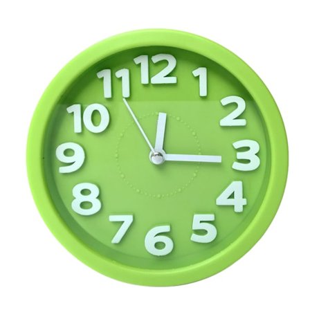 Tyst analog väckarklocka, icke-tickande, batteridriven rund väckarklocka