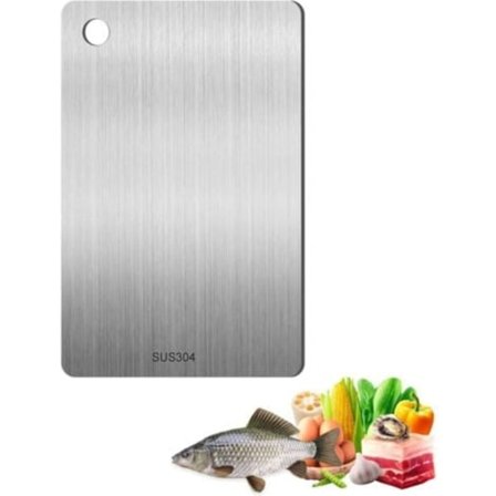 Titan skjærebrett - Rustfritt stål - Dobbeltsidig - Matkvalitet - Lett å rengjøre og fri for urenheter - 29 x 20 cm.pa