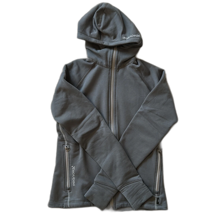 Grå hoodie från Houdini med dragkedja