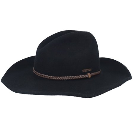 Stetson - Sort western Hat - Woolfelt Black Western @ Hatstore