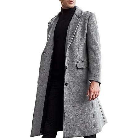 Herre Casual Trenchcoat Slim Fit Lang Jakke Overfrakk