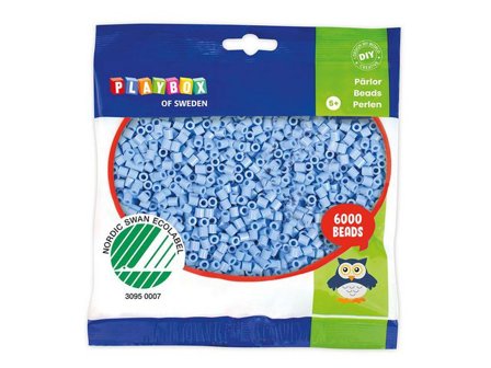 PLAYBOX Rörpärlor pastellblå 6000/fp - Lyreco - Skola och förskola - Hobbymaterial - Nabbipärlor - Rörpärlor
