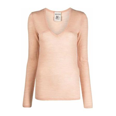 Semicouture, V-neck Knitwear Roze, Dames, Maat:L