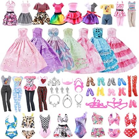 Dukketøj, 35 stk. tøj dukketilbehør (tilfældig stil)