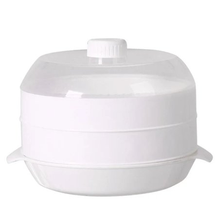 Mikrobølgeovnsdamper Plast Rund Damper Mikrobølgeovn med Lokk Matlagingsverktøy, B