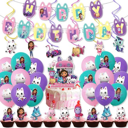 Gabby's Dollhouse Tema Fødselsdagsfest Ballon Banner Topper