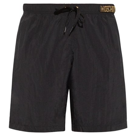Moschino Metall Logo Badshorts för Män M Svart