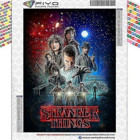 Stranger Things Diamantmaling 5d DIY Diamantbroderi Gave Hjemmeinnredning L407 Full Drill 30x40 cm