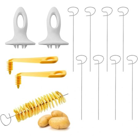 12-delt Spiral Skærer Kartoffel Twister Spiralchips Kartoffelskærer Sæt, Tornado Kartoffelskærer, Kartoffel Twister Spiral Skærer Tomatskærer