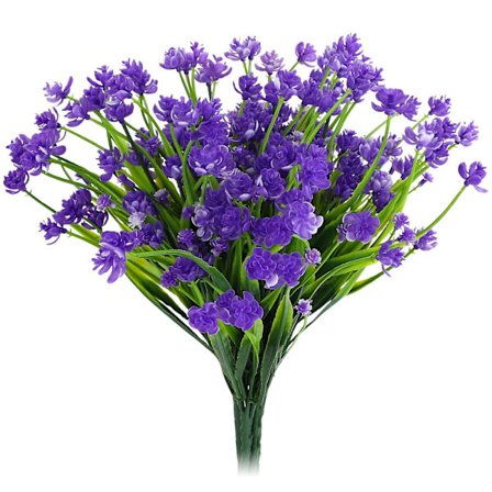 Konstgjorda blommor, konstgjorda blommor utomhus, plastblommor inomhus och utomhus hängande krukor (lila)