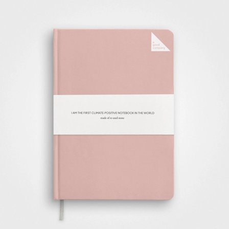 Sustainable Stone Paper Notebook A5 Hardcover, Dusty pink, Lined