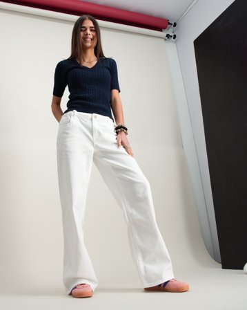 LMTD TAZZA TWI LW STRAIGHT PANT Wit Jeans Meisjes - Kids Brand Store