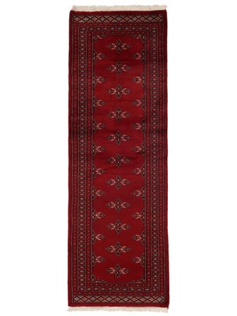 Tapis Pakistan Boukhara 2Ply 63X188 De Couloir Noir/Rouge Foncé (Laine, Pakistan)