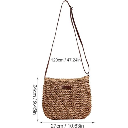 Skulderveske Unisex Voksen Sommer Crossbody Veske Strand Vevd Skulderveske Håndveske Skinn Skulderveske