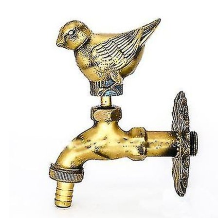 Dekorativ utendørs hagekran, dyreformet tappekran i grønn/antikk messing, kompatibel med vaskemopp/hagevanning, dyrekran