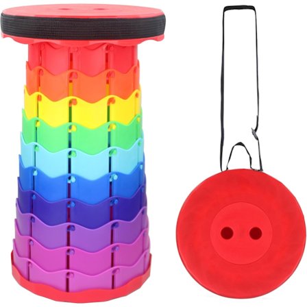 Bärbar hopfällbar pall justerbar i höjd: Bärbar hopfällbar pall, grillar, kök, verkstad, barn, stöder upp till 200 kg