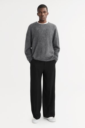 Soft Goat - Men's Brushed Crewneck - Kaschmirpullover für Herren - M - Grey